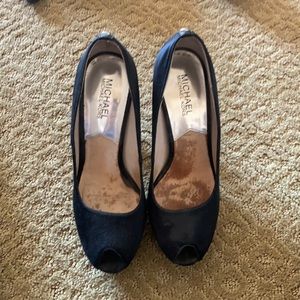 Michael Kors Black Satin High Heels Size 7.5